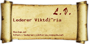 Lederer Viktória névjegykártya